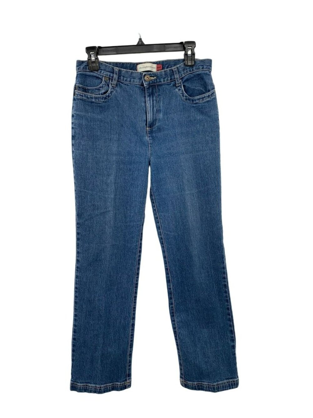 Christopher & Banks Jeans Womens 6S Petite Short Stretch Straight Leg Blue Denim